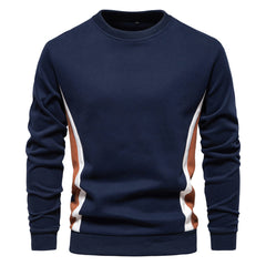 Loookus - New men's hot sale round-neck, long-sleeved slim fit knitted textured on side Sweater