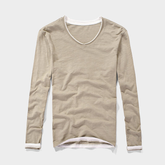 Loookus - 2025 Long-sleeved Cotton Shirt with V-neck Style