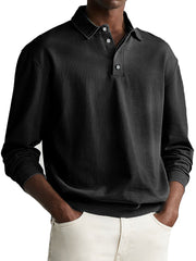 Loookus - 2025 Long Sleeve Soft Cotton Polo Shirt