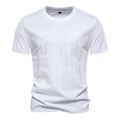 Loookus - Men's Embroidered Slim-fit Short-Sleeved Casual High-quality trendy T-shirt