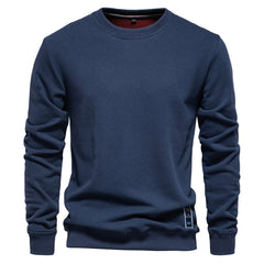 Loookus - New men's round-neck, long-sleeved slim fit knitted Pure Color Sweater