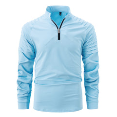 Loookus - Men's Long-Sleeve Casual Sports Jacket with Patchwork and Zip-Up Closure