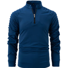 Loookus - Men's Long-Sleeve Casual Sports Jacket with Patchwork and Zip-Up Closure