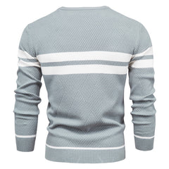Loookus - New autumn and winter men's round-neck, long-sleeved slim fit knitted textureed sweater