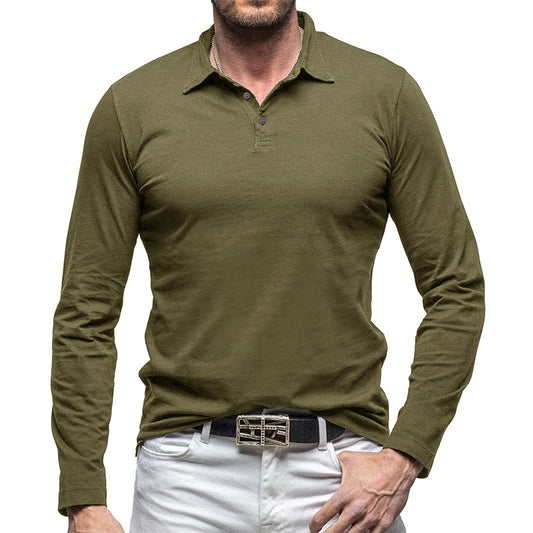 Loookus - Long Sleeve Soft Polo Shirt