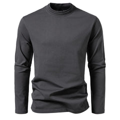 Loookus - Long Sleeve Waffle Knit Double Round-Shape Henley Shirt