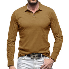 Loookus - Long Sleeve Soft Polo Shirt