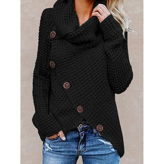 Loookus - Casual Plus Size Button Wrap Vest Sweater Tunic