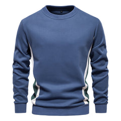 Loookus - New men's hot sale round-neck, long-sleeved slim fit knitted textured on side Sweater
