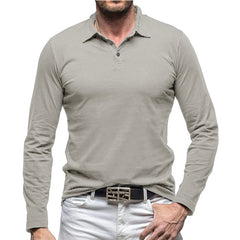 Loookus - Long Sleeve Soft Polo Shirt