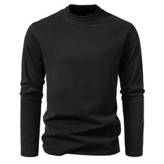 Loookus - Long Sleeve Waffle Knit Double Round-Shape Henley Shirt