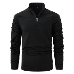 Loookus - Men's Long-Sleeve Casual Sports Jacket with Patchwork and Zip-Up Closure