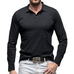 Loookus - Long Sleeve Soft Polo Shirt