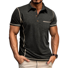 Loookus - Men's short-sleeved Cotton Polo T-shirt