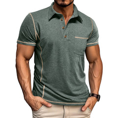 Loookus - Men's short-sleeved Cotton Polo T-shirt