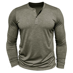 Loookus - Long Sleeve Soft Henley Shirt