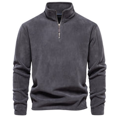 Loookus - Men's autumn and winter fashionable stand-up half-zip long-sleeved hoodie