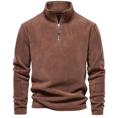 Loookus - Men's autumn and winter fashionable stand-up half-zip long-sleeved hoodie