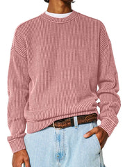 Loookus - Everyday Versatile Solid Color Basic Crew Neck Sweater