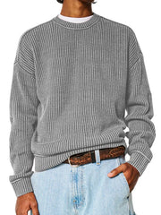 Loookus - Everyday Versatile Solid Color Basic Crew Neck Sweater
