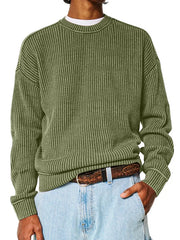 Loookus - Everyday Versatile Solid Color Basic Crew Neck Sweater