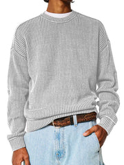 Loookus - Everyday Versatile Solid Color Basic Crew Neck Sweater