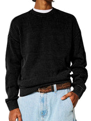 Loookus - Everyday Versatile Solid Color Basic Crew Neck Sweater
