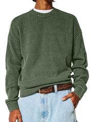 Loookus - Everyday Versatile Solid Color Basic Crew Neck Sweater