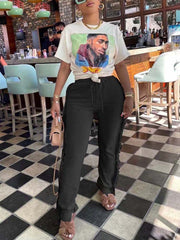 Loookus - Tassel Solid Color Sweatpants