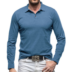 Loookus - Long Sleeve Soft Polo Shirt