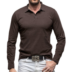 Loookus - Long Sleeve Soft Polo Shirt