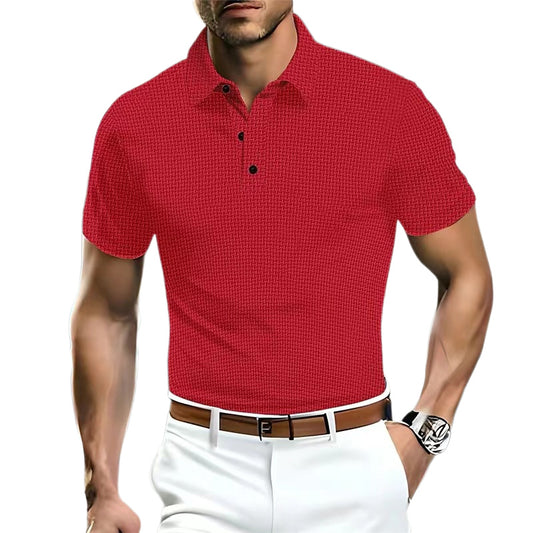 Loookus - Men's Breathable Ice Silk Short Sleeve Polo Shirt
