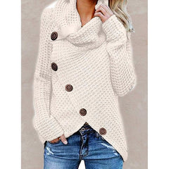 Loookus - Casual Plus Size Button Wrap Vest Sweater Tunic
