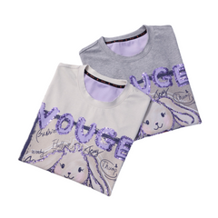 Loookus - Trendy Bunny Sketch Oversized Tee