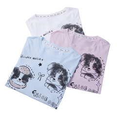 Loookus - Cool Puppy Graffiti Super-Thin Long Sleeve Tee