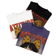 Loookus - American Retro Bow Girl in Bubble Pop Color Clash Tee