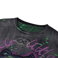 Loookus - American Retro Chubby Cat Riot Graffiti Dreamscape Tee