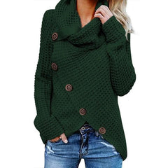Loookus - Casual Plus Size Button Wrap Vest Sweater Tunic