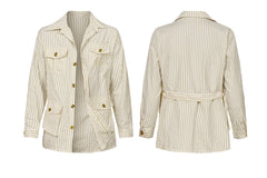 Loookus - Striped Multi Pockets Jackets