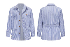 Loookus - Striped Multi Pockets Jackets