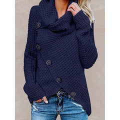 Loookus - Casual Plus Size Button Wrap Vest Sweater Tunic