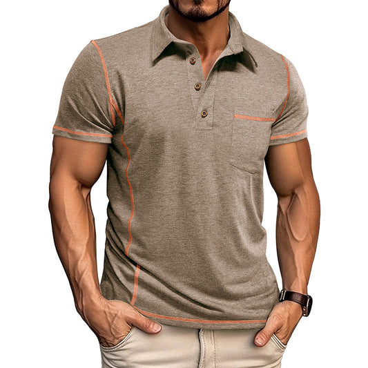 Loookus - Men's short-sleeved Cotton Polo T-shirt