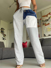 Loookus - Mixed Up Denim Sweatpants