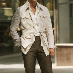 Loookus - Striped Multi Pockets Jackets