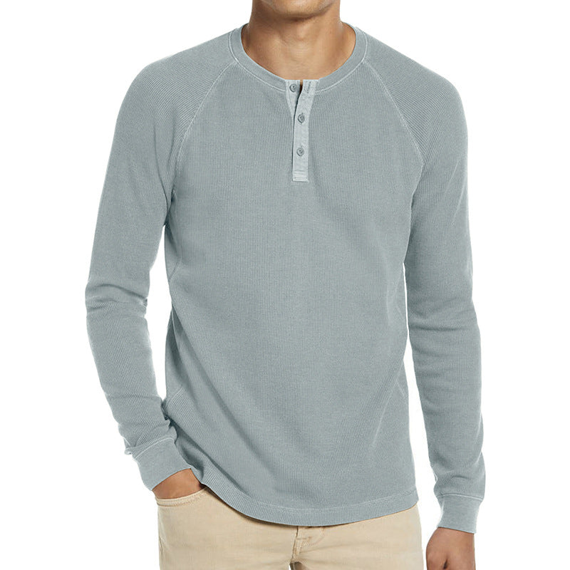 Loookus - 2025 Man's fashion Long Sleeve Knit Henley