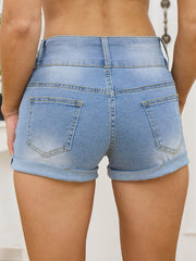 Loookus - High Waist Denim Shorts