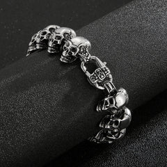 Loookus - 925 Silver Hip-hop Skull Bracelet