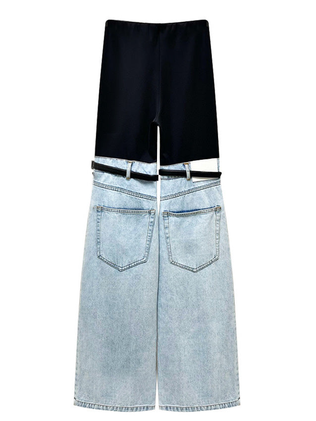 Loookus - Patchwork Denim Pants