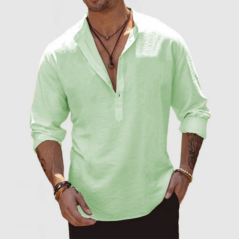 Loookus - Men's Casual Everyday Cotton Linen Shirt