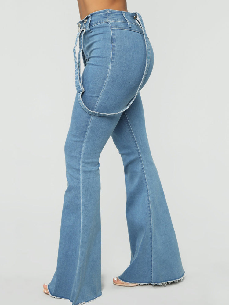 Loookus - Denim Flared Stripe Jeans